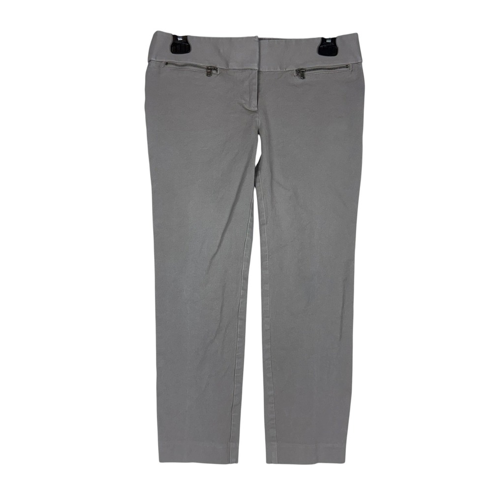 Ann Taylor LOFT Pants Womens 0 Gray Marisa Cropped‎ Slim Stretch Twill Ankle